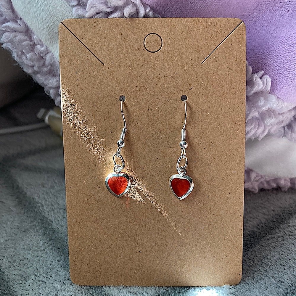 Red heart earrings